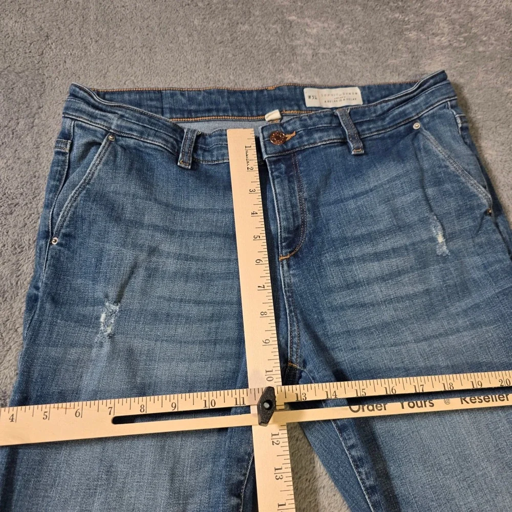 Esprit‎ Mens W31 Relaxed Fit Jeans Blue Distressed Medium Wash Straight Leg